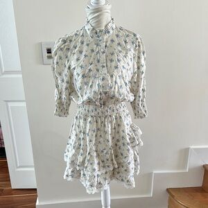 THE SHIRT ROCHELLE BEHRENS THE BRIGITTE DRESS TAN DAISY SIZE LARGE